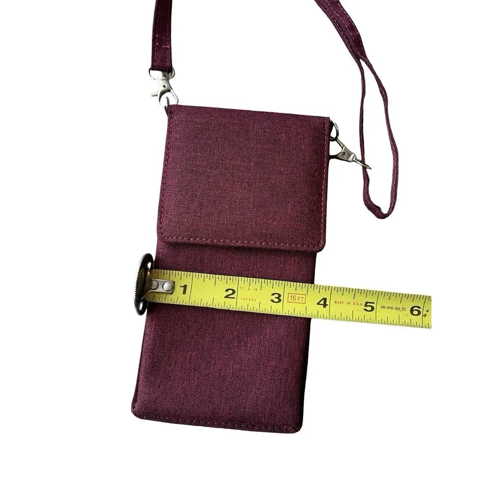 Cell Phone Crossbody Bag Wallet Burgundy Credit Card Holder Travel Mini Purse